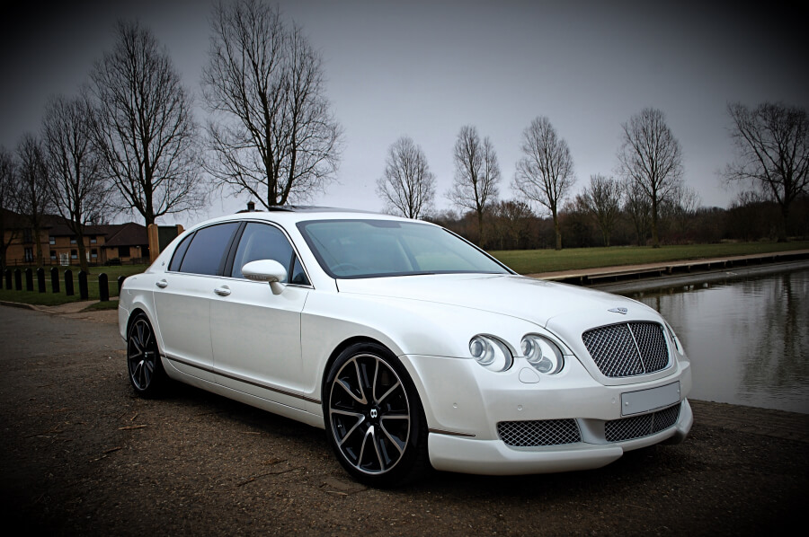 White Bentley Flying Spur Hire